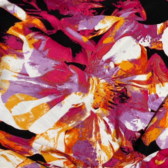 Investments Tunic Top Size 2X Pink Orange Floral 3/4 Sleeve Stretch - Picture 4 of 7